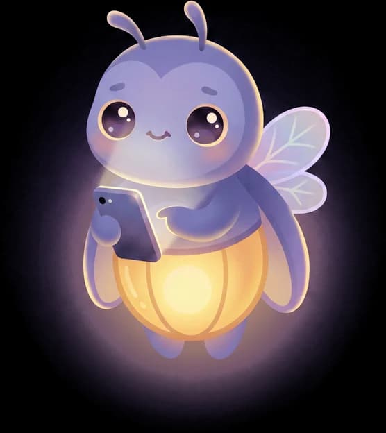 Firefly Lucciola typing a message on a phone